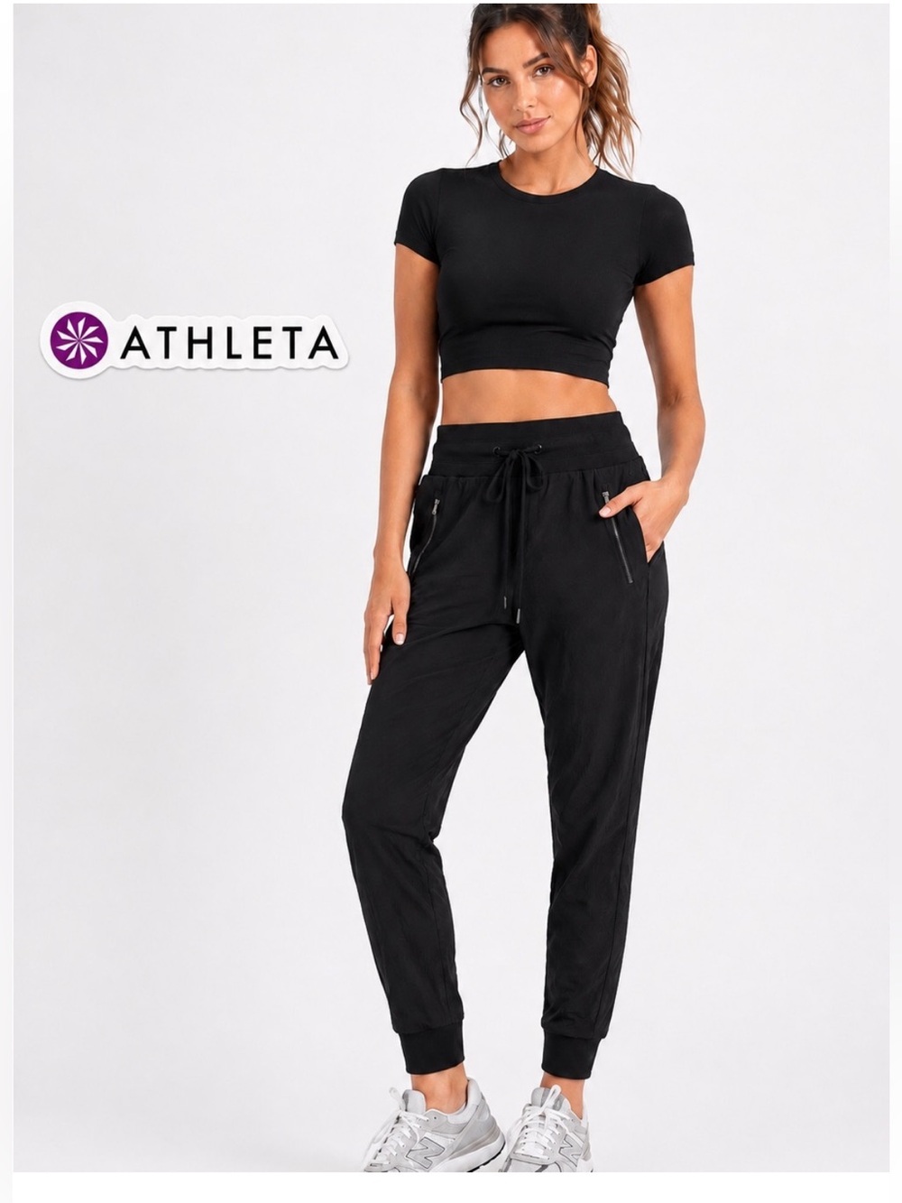 Athleta Trekkie North High Rise Jogger Pants Black Size 2